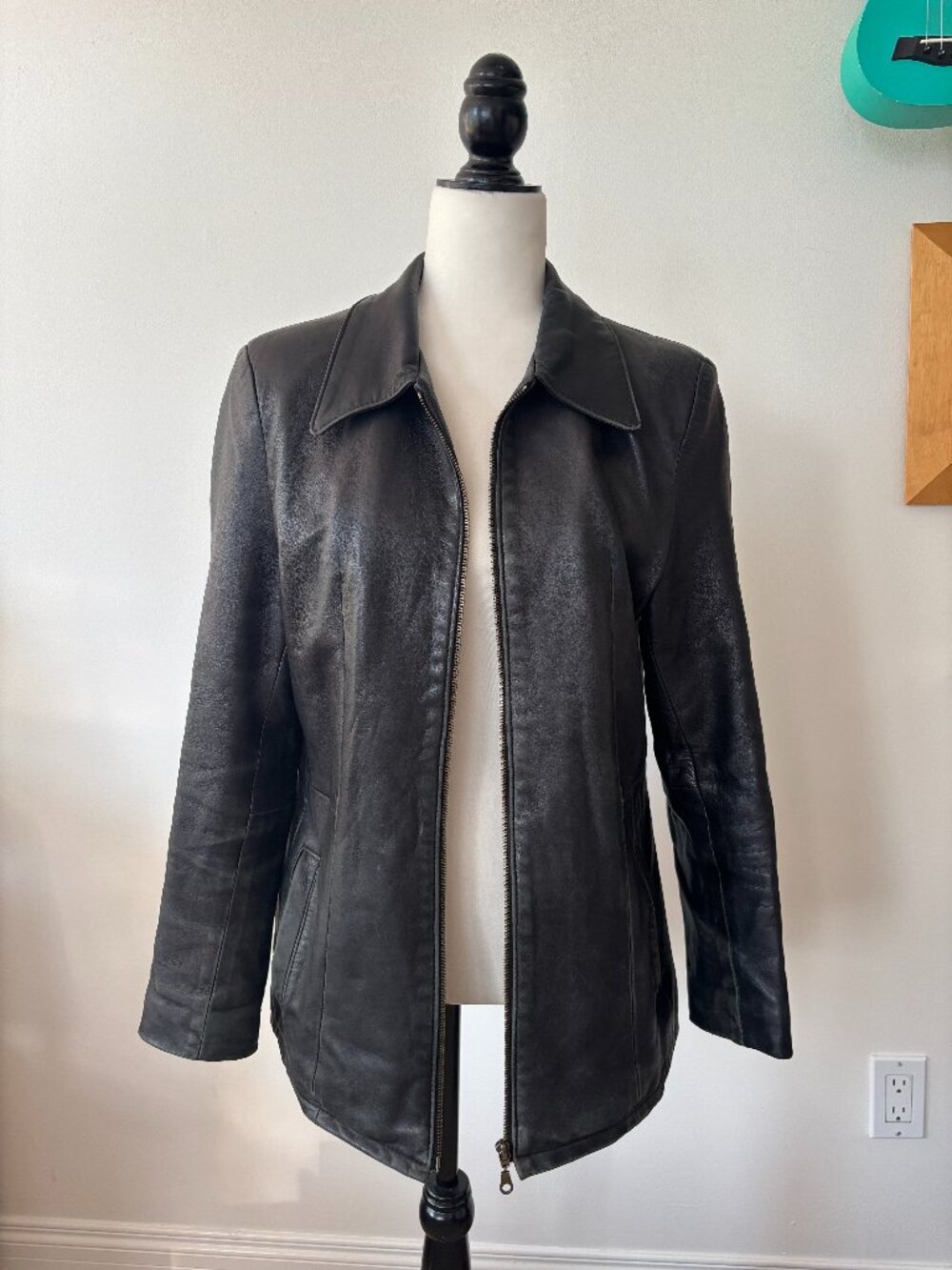 Village du Cuir Leather Jacket - Black | Size M